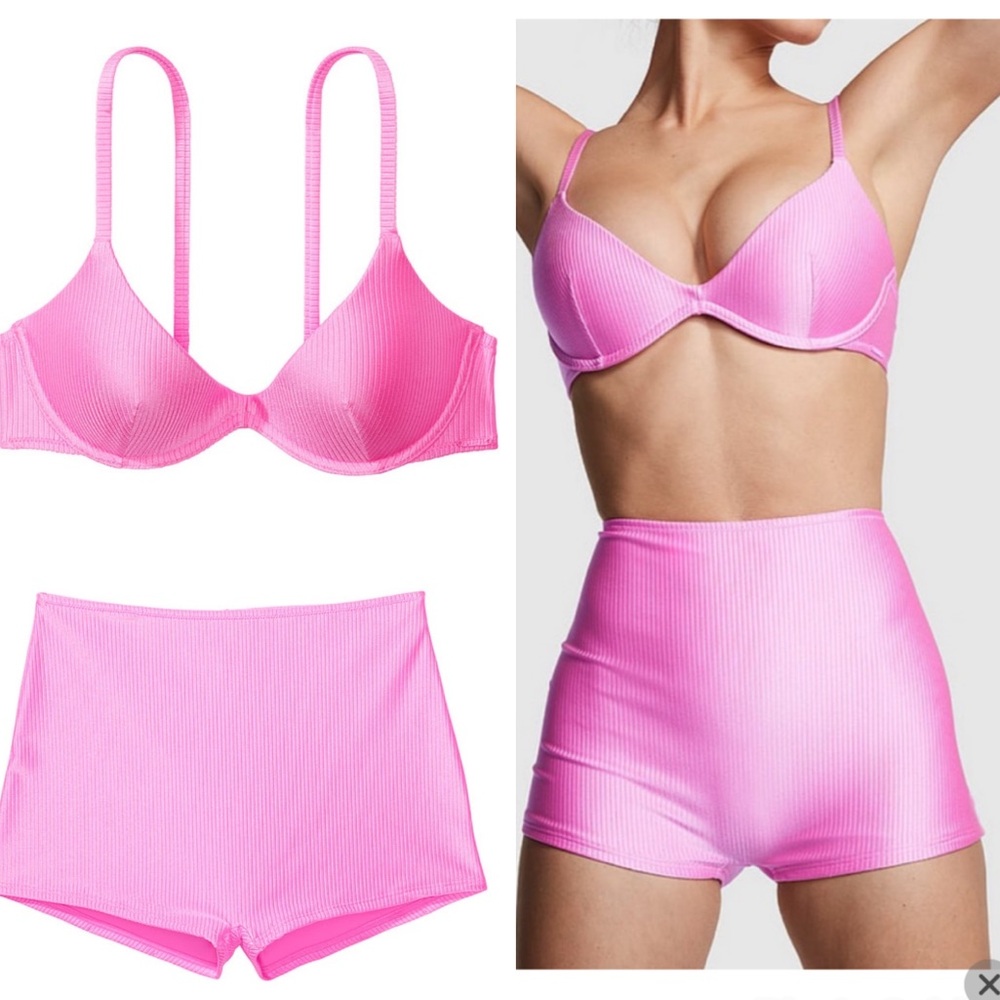 VS PINK SHINE BIKINI SET LOLA PINK XXL NWT